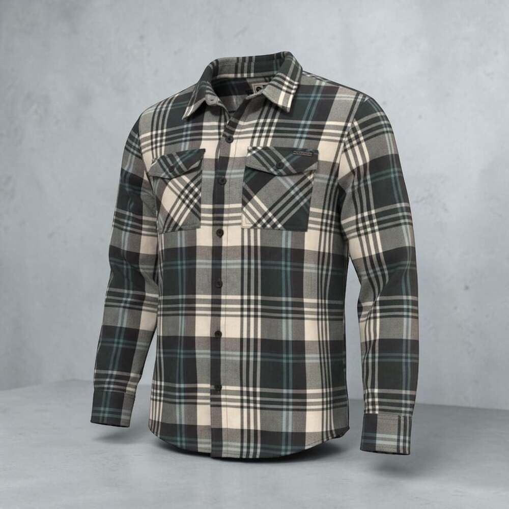 Salty Crew Men’s Plaid Flannel Button Up Size M Green Gray surf Coastal